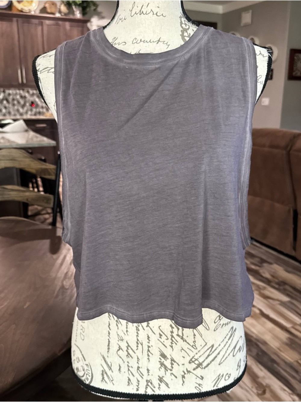 Lululemon Cut Back Crop Tank *Wash Washed Lunar Lock